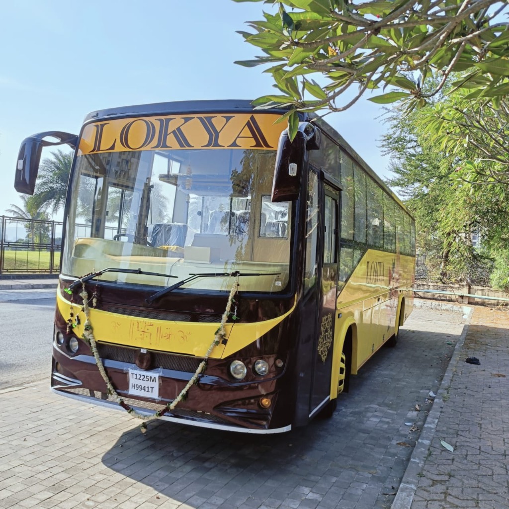 Lokya Travels Bus Front Garland